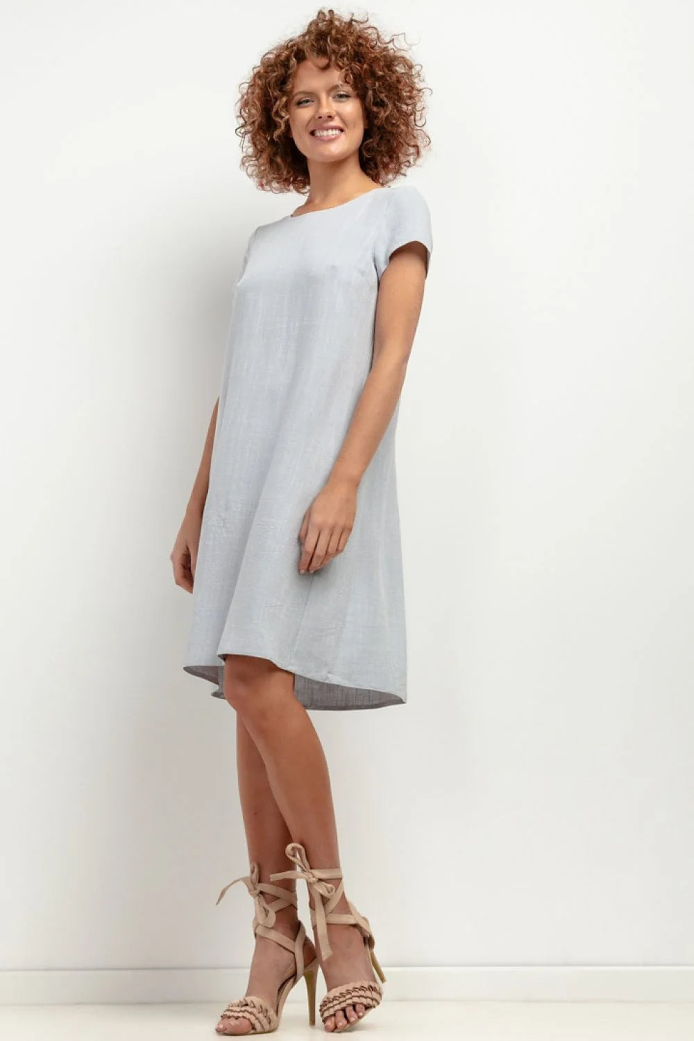 Robe Tessita été courte manches courtes en lin viscose femme élégante décontractée occasion quotidienne