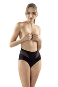 Culottes high-waisted femmes style moderne chic mesh waist semi-transparent nylon elastane noir support confort