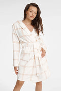 Peignoir Henderson robe de chambre femme design croisé capuche manches longues polyester doux confort home