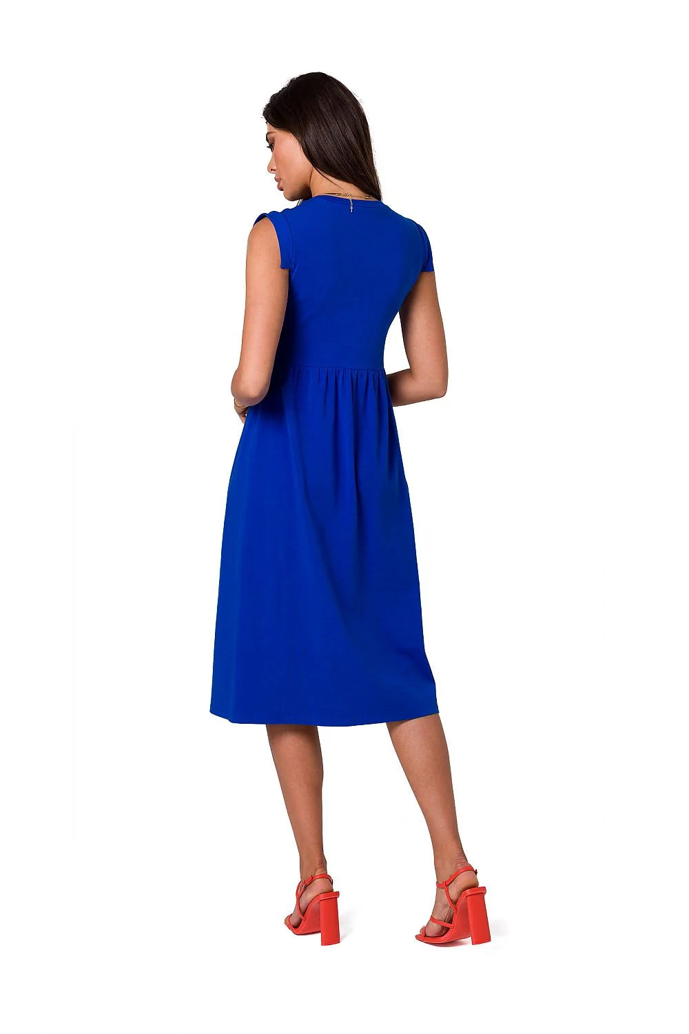 Robe de jour Be Wear midi sans manches taille haute en coton 95% élasthanne 5% vert émeraude pour femmes élégance occasionnels vacances