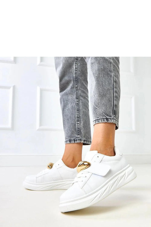 baskets sneakers femme basses blanches similicuir plateforme épaisse rehaussées bout rond minimal urbanchic lacets bridevelcro colrembourré maintien doré