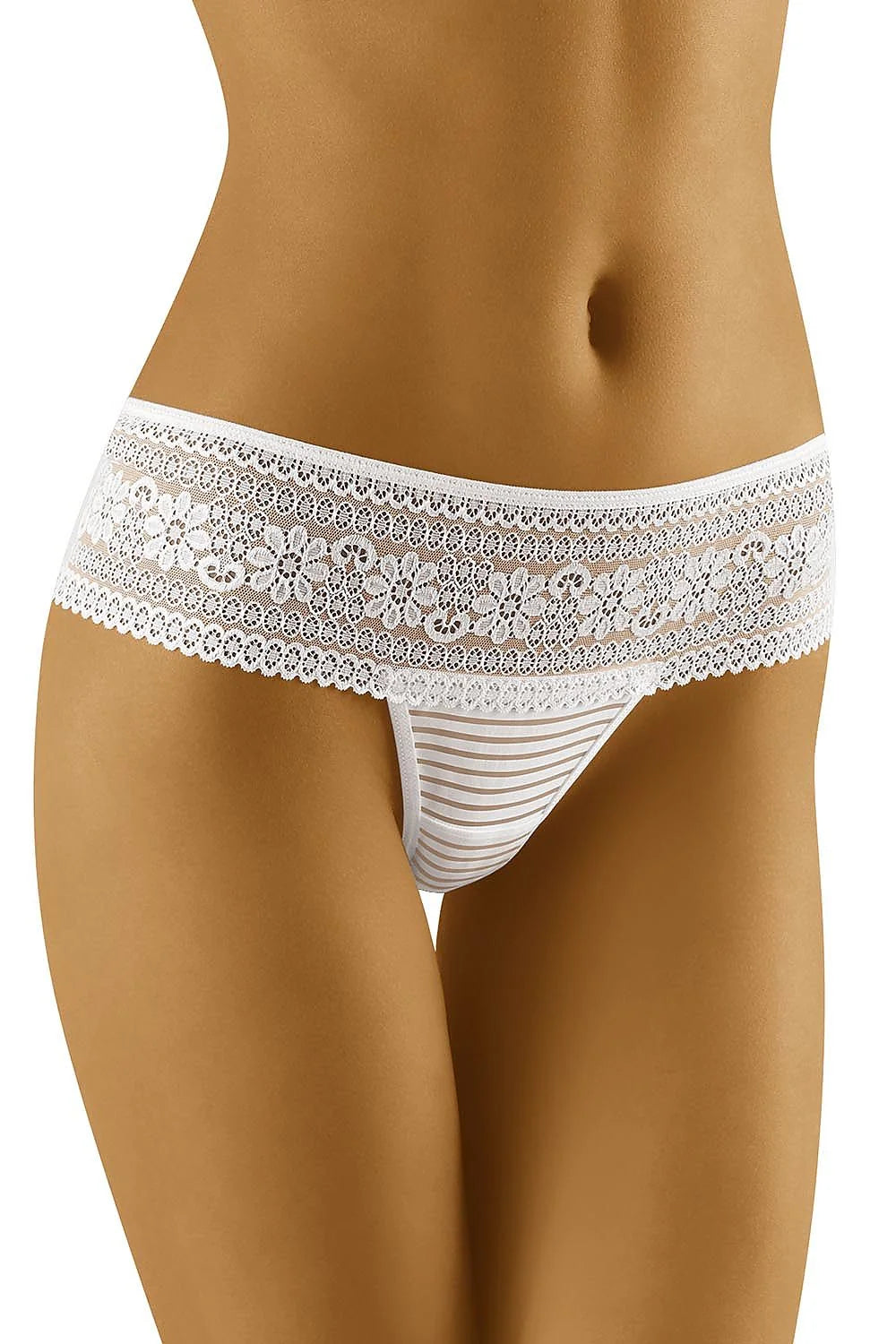 Strings en dentelle romantique floral élasthanne polyamide femme taille élastique sexy