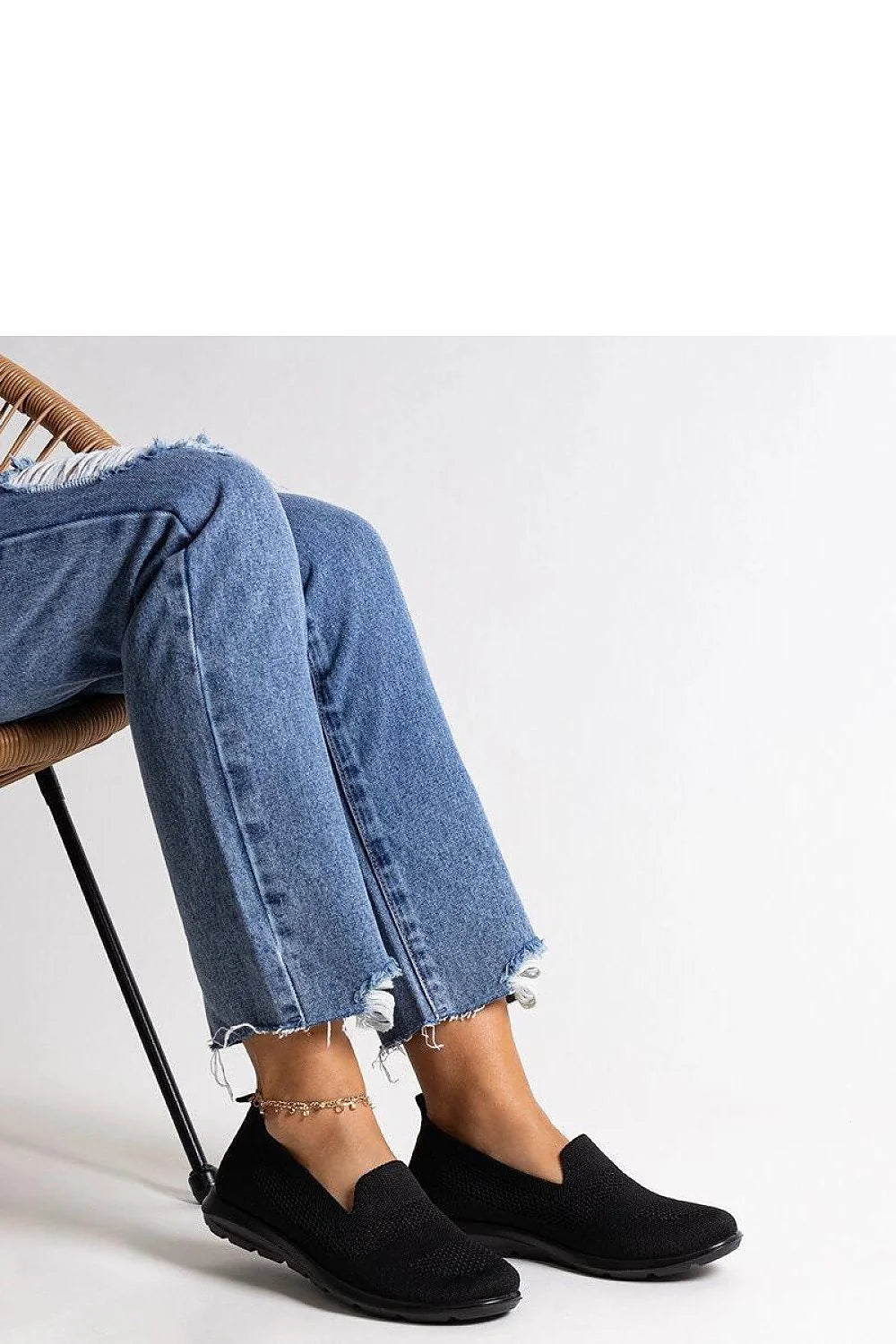 Baskets pour femme en maille noire sans lacets design minimaliste confortable été occasionnel casual élégant