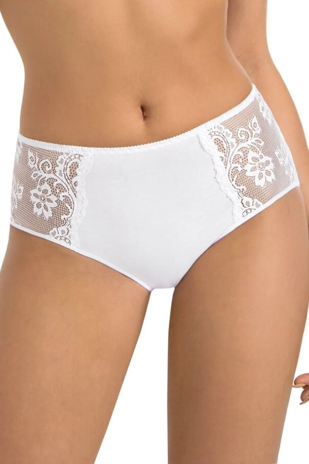 Culotte Femme Élégante Taille Haute Dentelle Motif Floral Coton Lycra Doublure Entrejambe Confort Occasion Spéciale