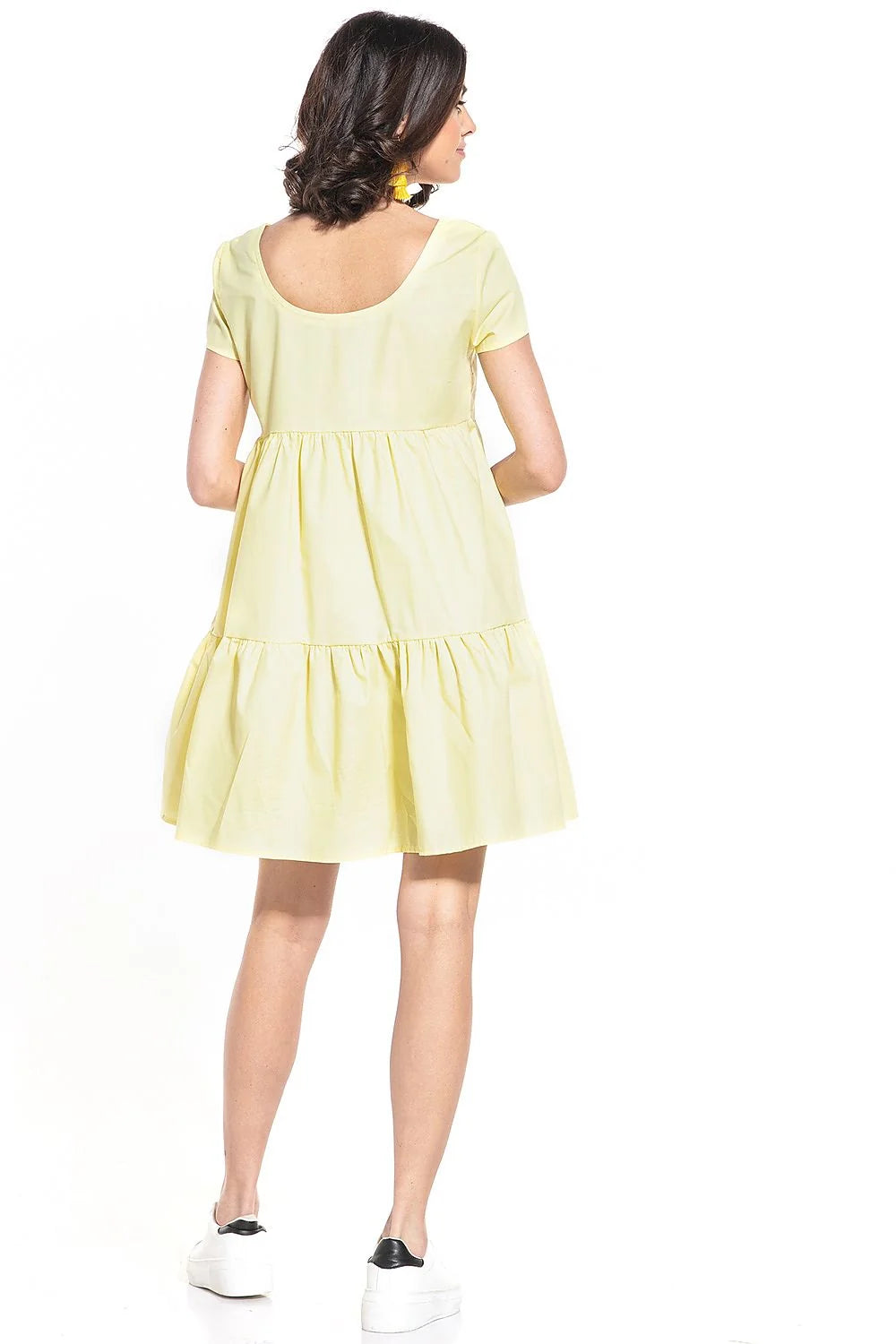 Robe femme coton 100% style moderne épuré noire manches courtes polyvalente élégante confortable