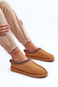 Pantoufles Step in style mocassins femmes confort style décontracté couleur camel suédine semelle caoutchouc finitions artisanales