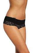 Shorts Gabidar Lady's G-string Hipster Style Lace Details Elegant Comfortable Undergarment Black Floral Microfiber