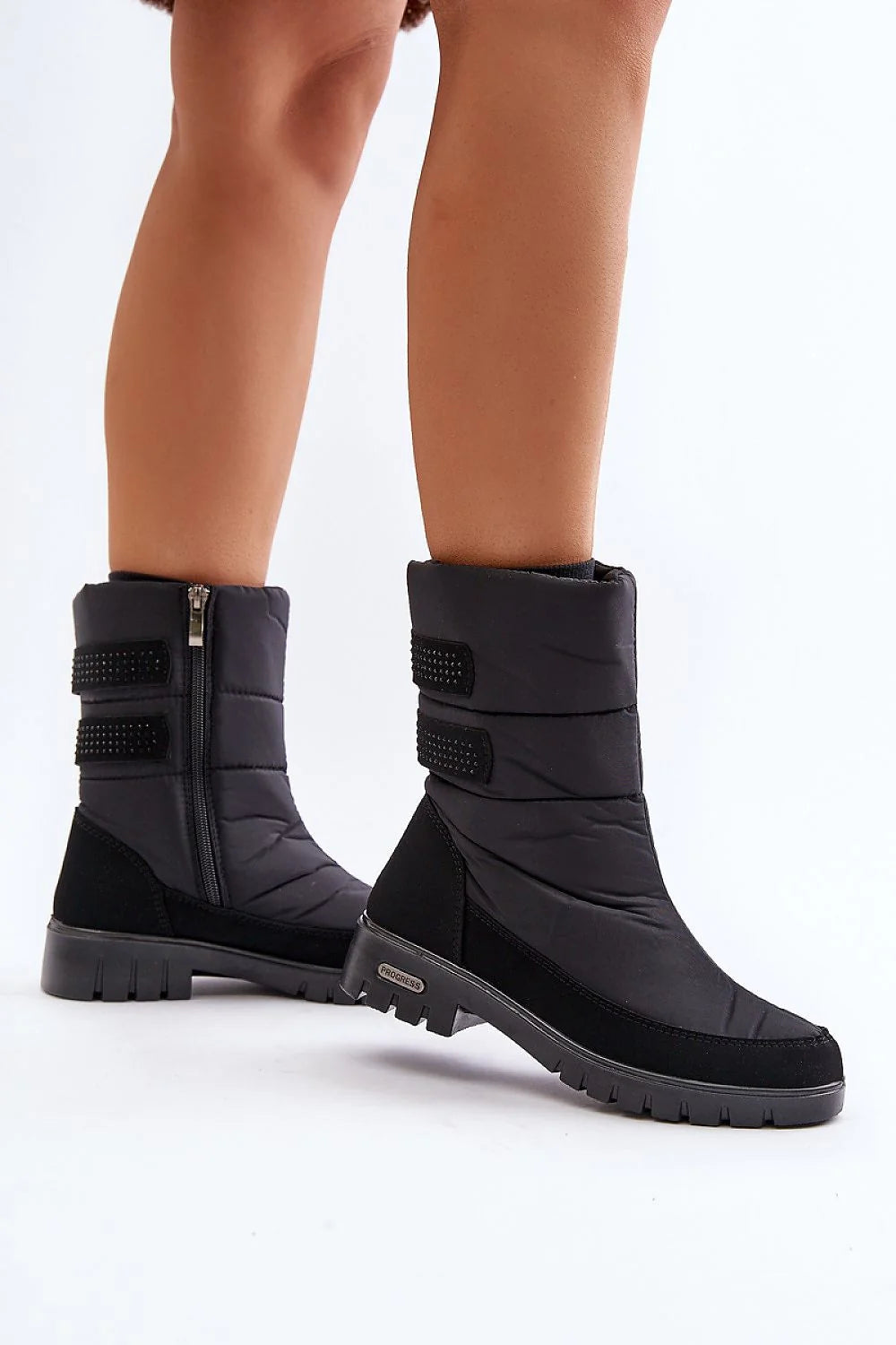 Bottes de neige Step in style femmes style moderne fonctionnel talon plat fourrure doublure semelle cramponnée