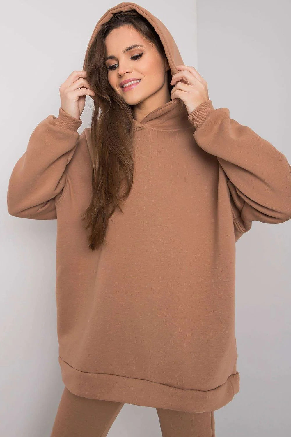 Ensemble BFG femmes sweatshirt capuche jogging beige taupe confort moderne style casual