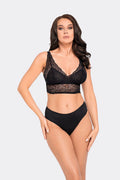 Ensemble de lingerie féminine élégant dentelle florale sans armatures soutien-gorge三角形 culotte classique taille mi-haute