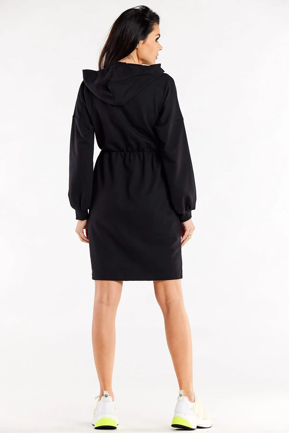 Robe de jour Infinite You moderne casual chic femme coton élasthanne capuche manches longues ajustable taille