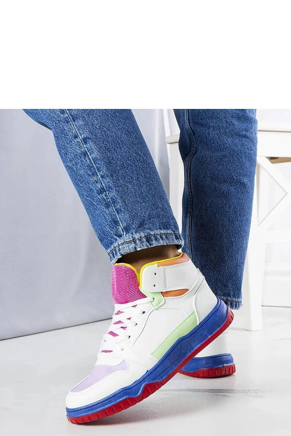 Baskets montantes Solea colorées femmes design moderne été 2023 cuir synthétique confort blanc rose violet vert lime bleu rouge