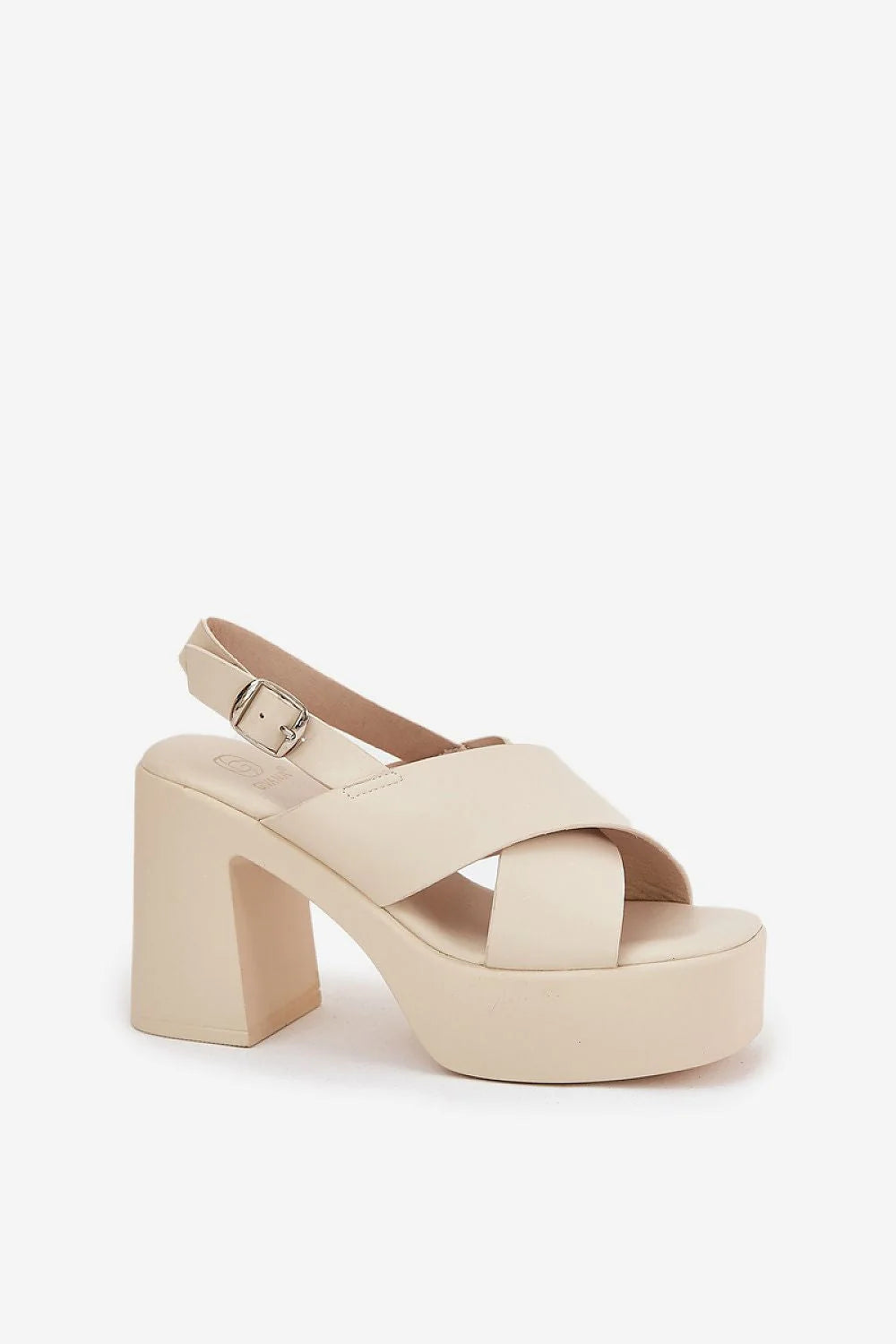 Sandales à talons Step in style cuir artificiel ouvertes brides croisées talon massif femme été 2023