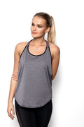 Top sport femme design moderne fonctionnel Fit by Eldar coupe ample bretelles rayures elasthanne polyester respirant