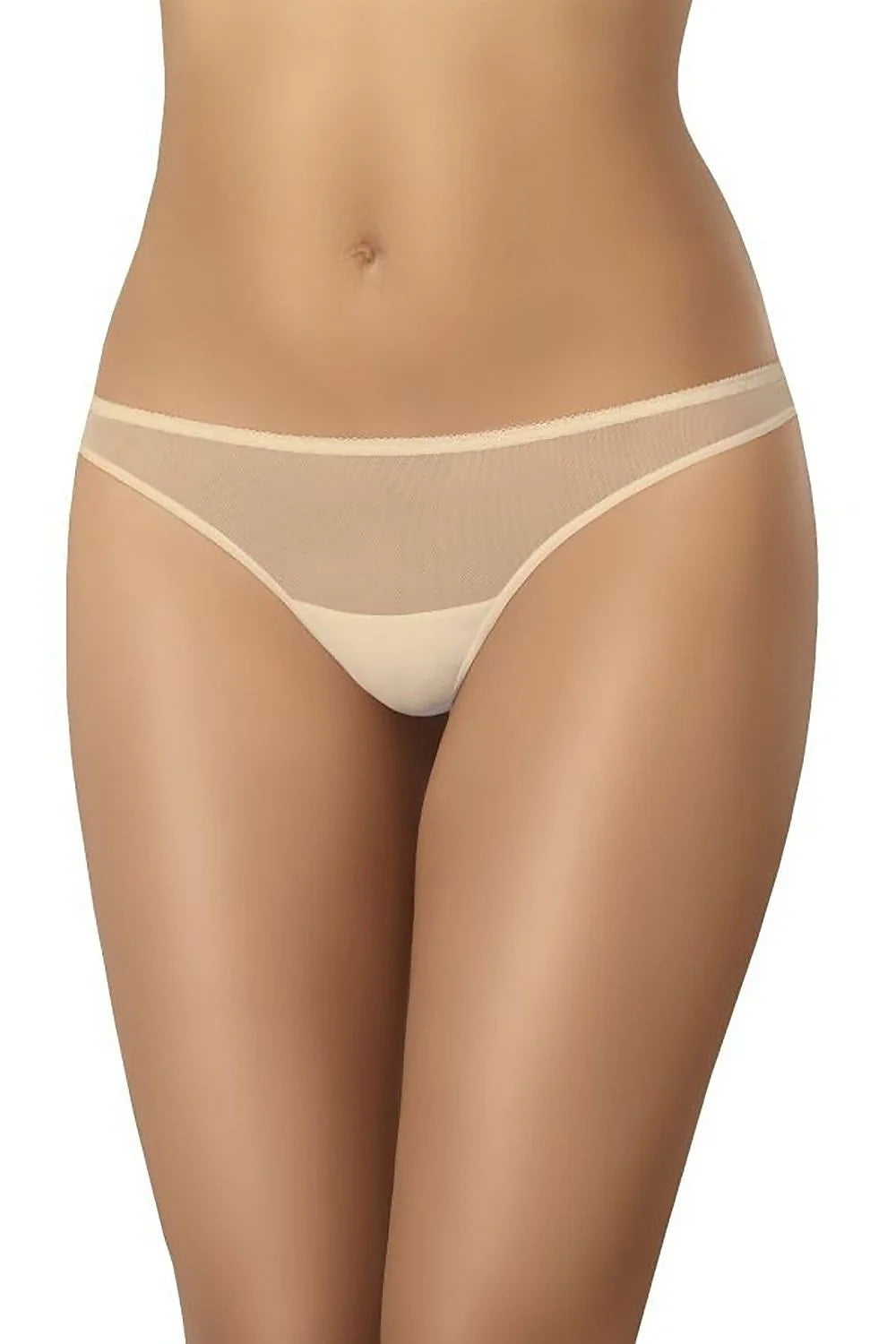 Ensemble de lingerie féminine en bikini style brésilien à double maille transparente sans couture, blanc, beige, noir, taille élastiquée, confortable et sexy