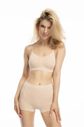 Ensemble de sous-vêtements féminin Julimex Seamless Bra et Shorts Coupe basse Matière douce Coloris chair