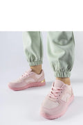 Baskets pour femmes modernes et élégantes semelle rose cuir synthétique mesh doré confortable amorti traction quotidien décontracté