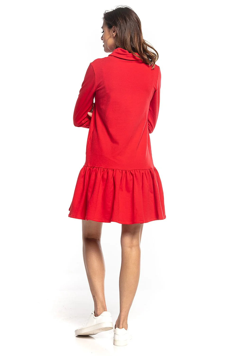 Robe en jersey coton polyester manches longues style sportif décontracté chic confortable pour sorties automnales