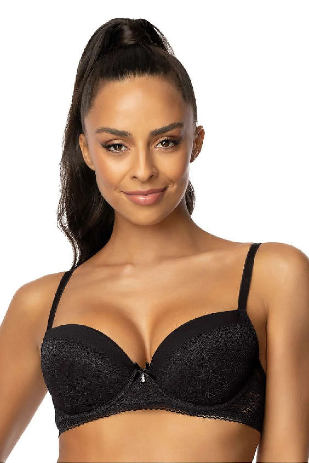 Soutien-gorge push-up dentelle noire élégant bretelles ajustables maintien optimal tenues quotidiennes et spéciales femme