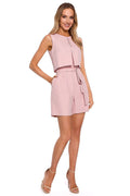Combinaison élégante rose pâle femme moderne polyester chic coupe ajustée tenue estivale décontractée