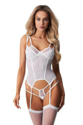 Corset Obsessive Bustier et Culotte Dentelle Blanche Lingerie Finesse Finitions Luxueuses Femme