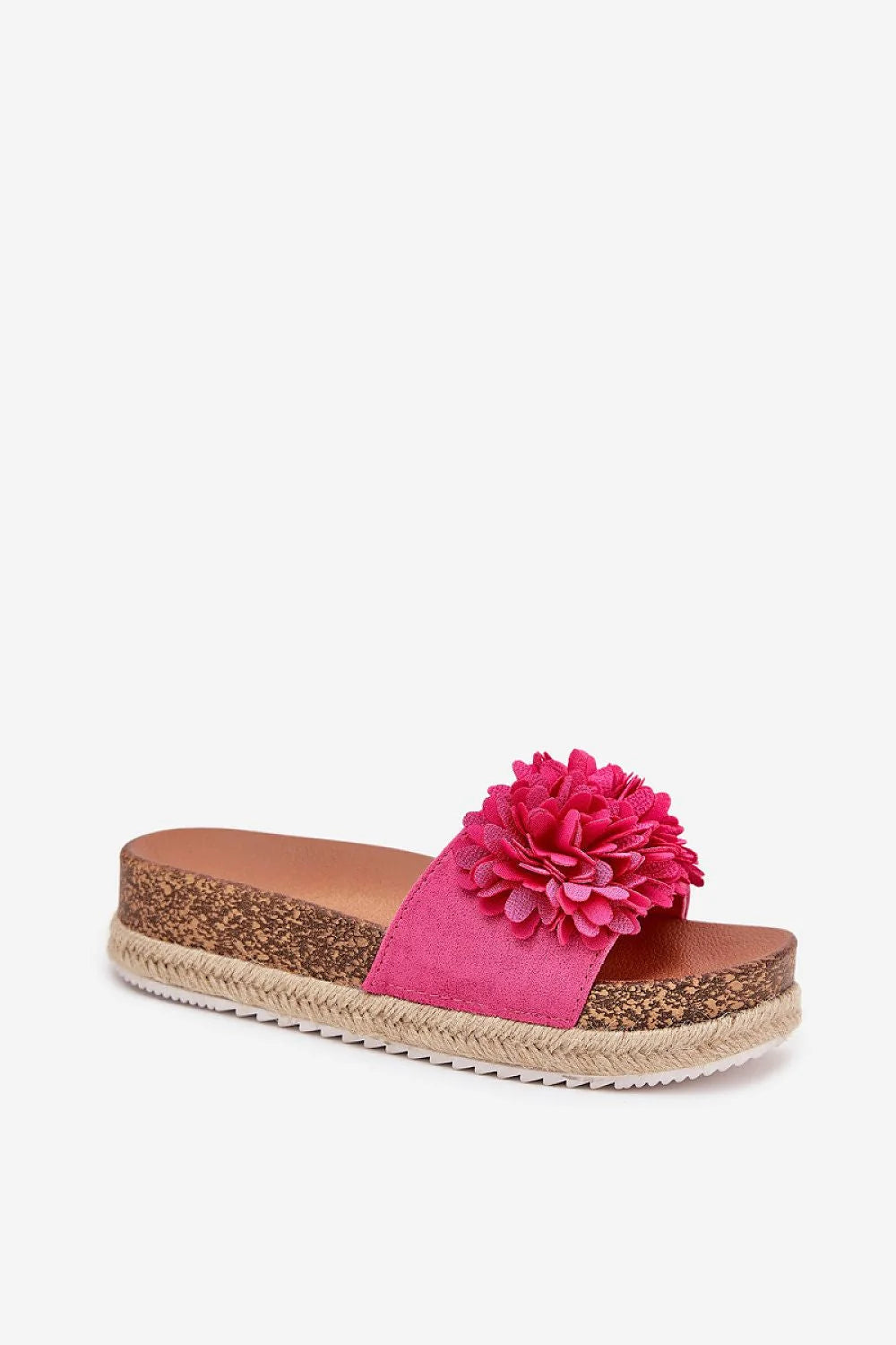 claquettes femme tongs plateforme liège tressé fleurs tissu décoratives semelle intérieure cuir suédé écologique profilée confort légère estivales élégantes