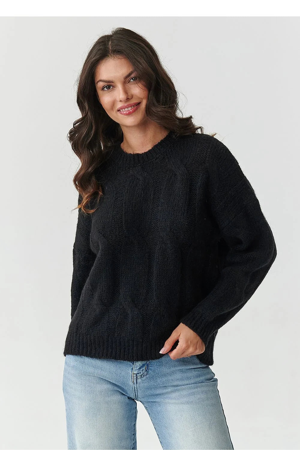 pull femme maille épaisse torsadé mohair laine polyamide acrylique duveteux chaud oversize coupe ample col rond côtelé poignets base