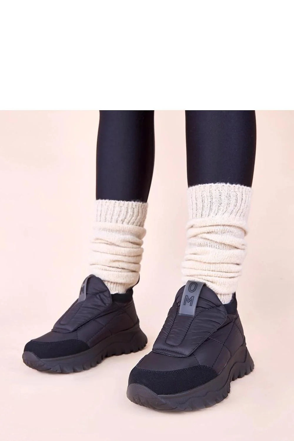 bottes neige noires Penny Gemre puffer matelassées nylon renfort suédé velcro cheville isolante doublure fourrure semelle gomme antidérapante