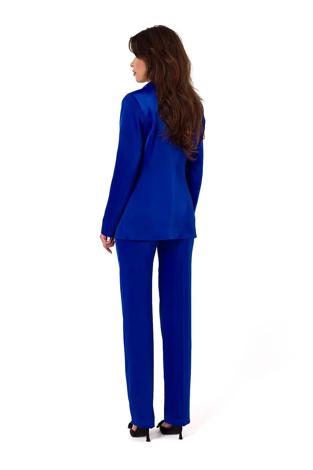 Blazer femme Makover coupe classique un bouton bleu électrique matériaux de haute qualité fabriqué en Pologne