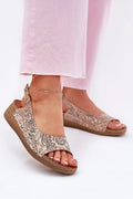 Sandales ouvertes marque Maciejka cuir naturel talon compensé motifs floraux style élégant confort été femmes