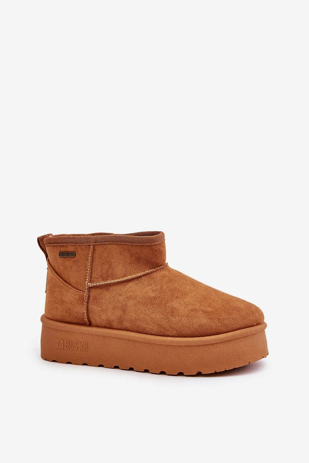 Bottines suède écologique style décontracté confort moderne marron camel semelle épaisse hiver femmes élégantes