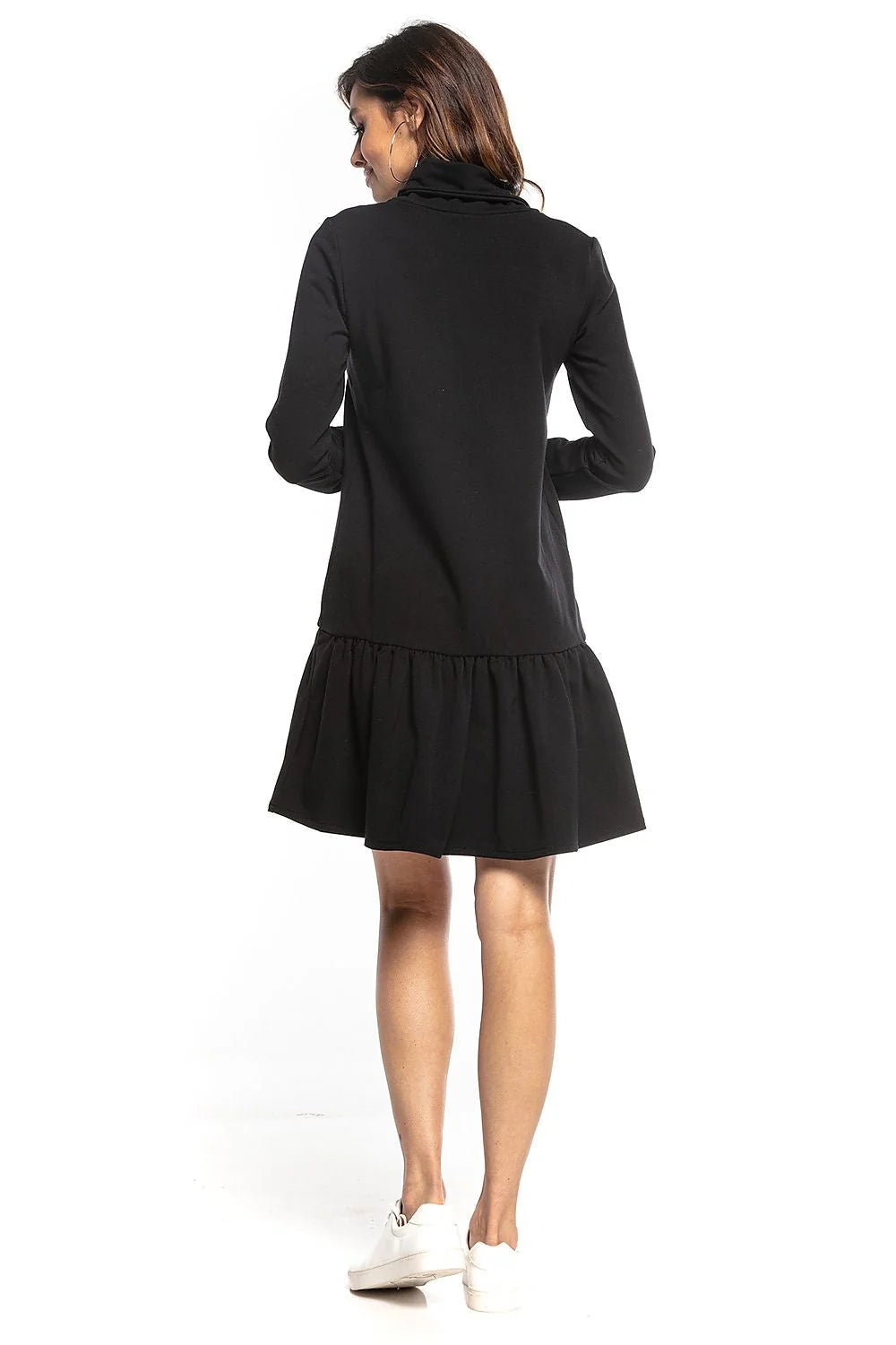 Robe en jersey coton polyester manches longues style sportif décontracté chic confortable pour sorties automnales