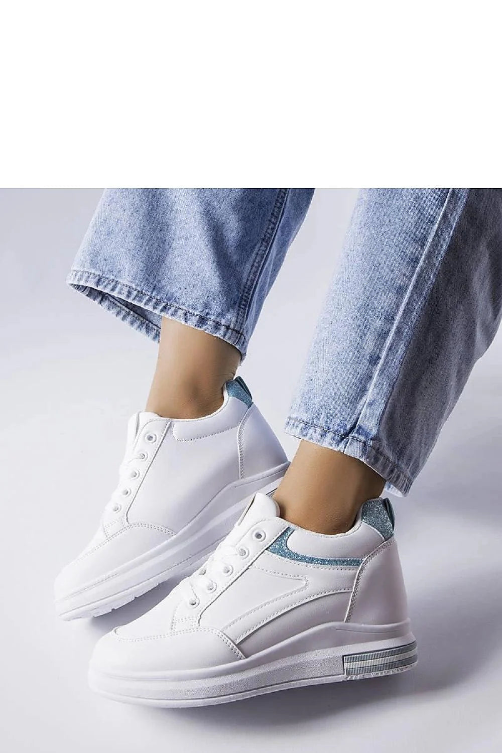 Sneakers Baskets Solea femmes blanches paillettes Bonevil cuir synthétique semelle épaisse style minimaliste confortable occasion quotidienne