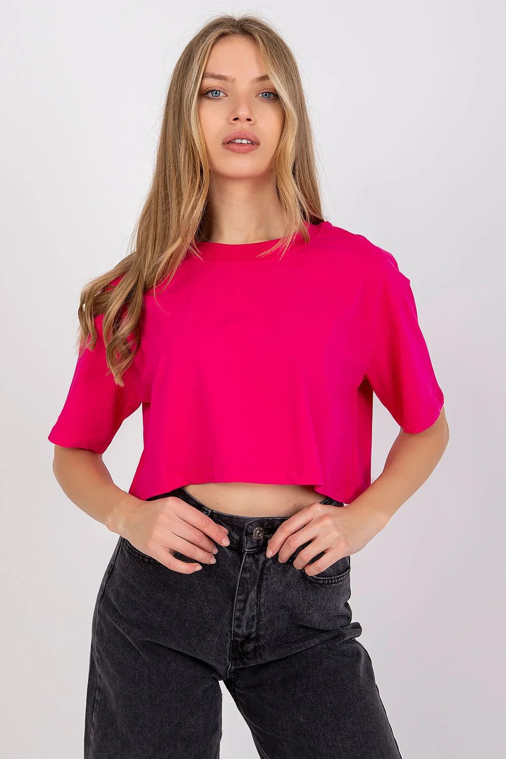 T-shirt crop blanc femme mode élégant tendance coton 90% élasthanne 10% coupe ample manches courtes