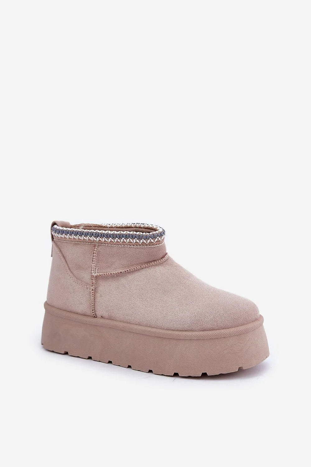 Bottes de neige pour femmes élégantes suédine écologique doublure douce plateforme confort froid broderie subtile hiver quotidien