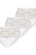 ensemble culottes Teyli dentelle florale taille haute coton elasthanne blanc lot trois couvrance maintien confortable féminin