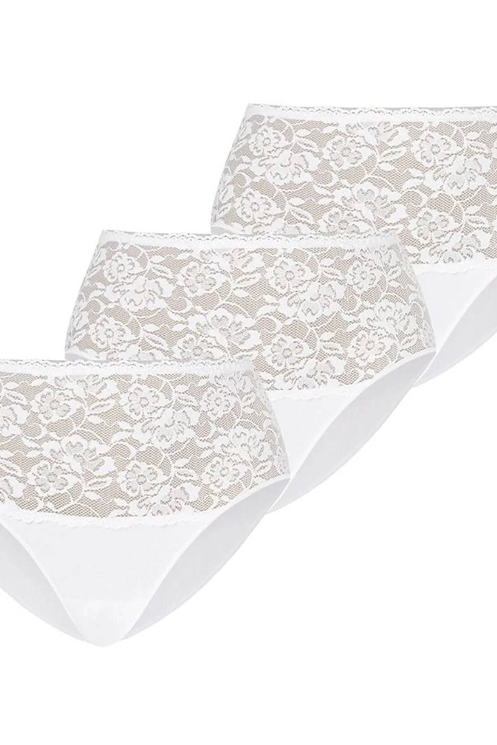 ensemble culottes Teyli dentelle florale taille haute coton elasthanne blanc lot trois couvrance maintien confortable féminin
