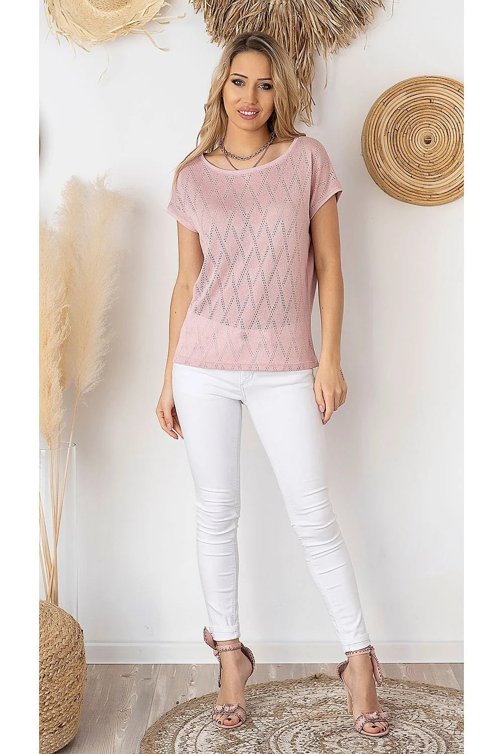 T-shirt blanc ajouré en crochet chic et décontracté pour femmes modernes printemps été mode