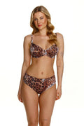 maillot bain femme léopard bandeau armatures bonnets moulés culotte taille haute stretch doux maintien sculptant bretelles réglables finitions lisses élégant