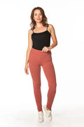 Pantalon survêtement Tessita tricot coton polyester taille ajustable confortable pantalon legging femme style décontracté couleur terracotta