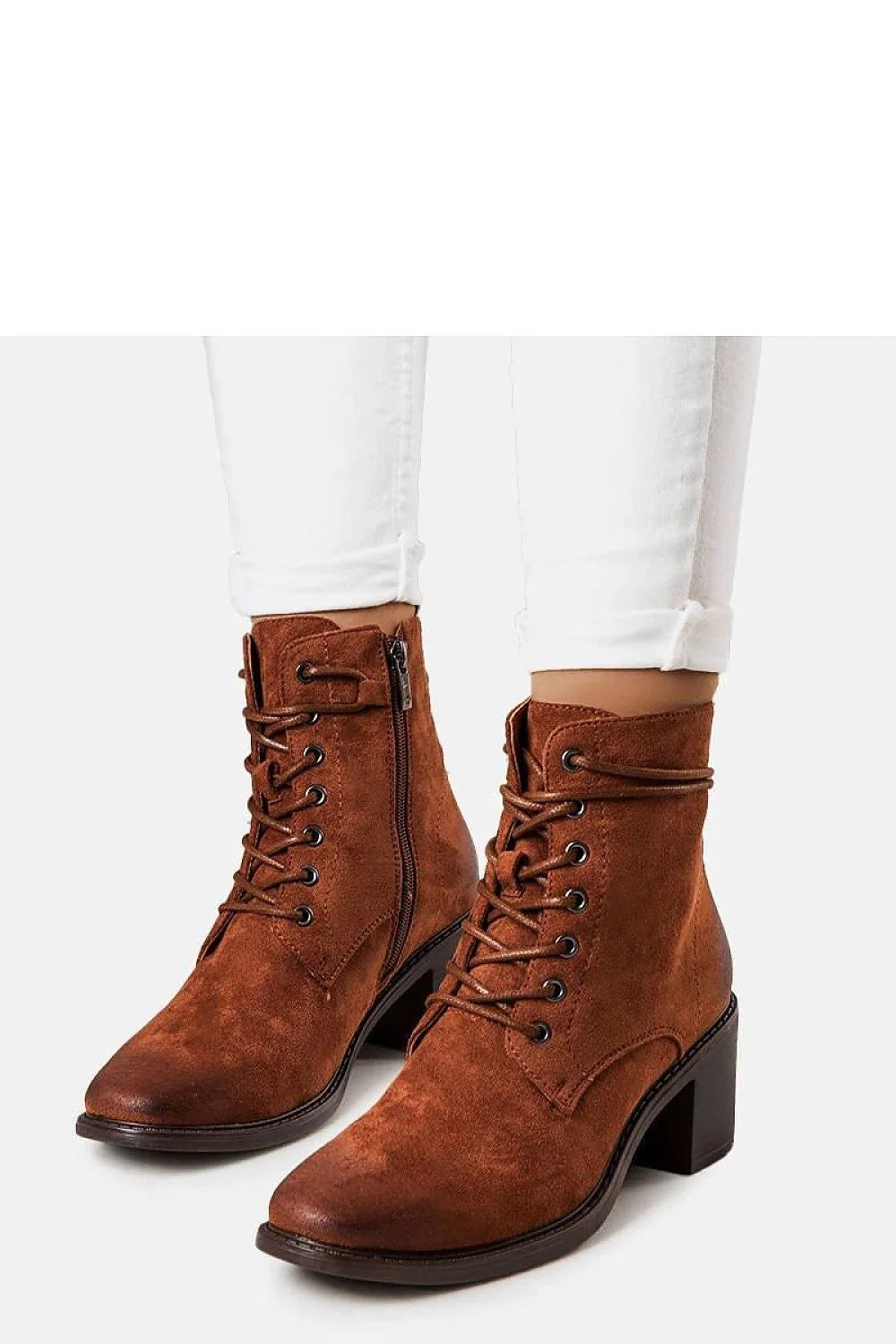 Bottes à talons carrés en simili daim brun pour femme, style décontracté automne-hiver, confort et élégance assurés