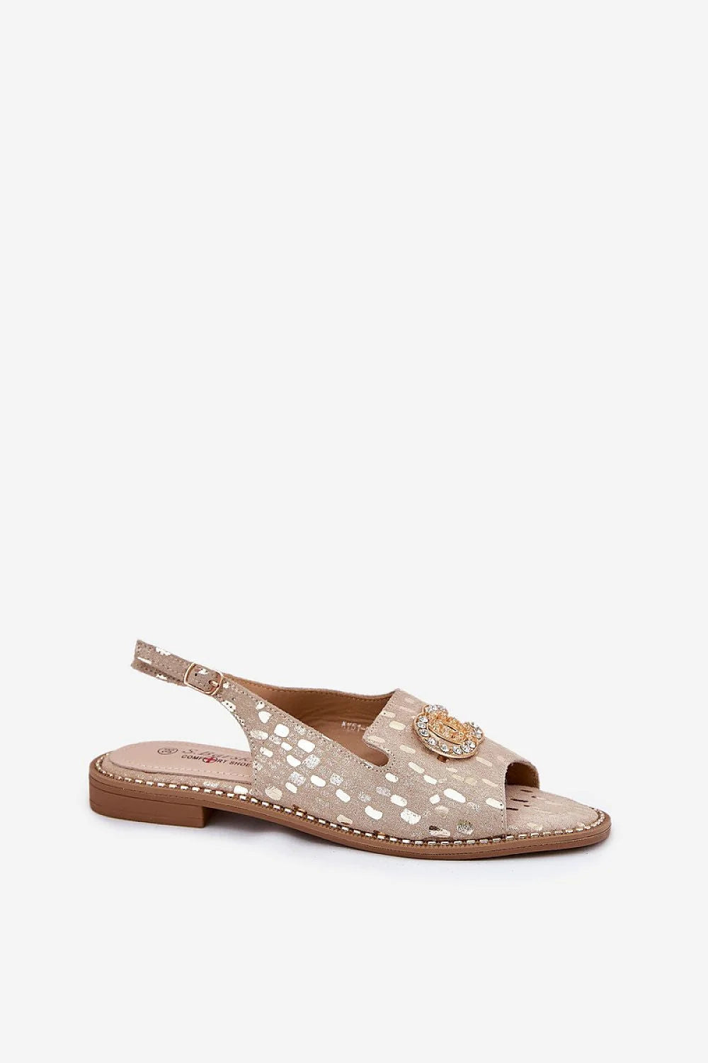 Sandales Step in style pour femmes en cuir suédé beige élégance moderne design unique détails métalliques occasion summer