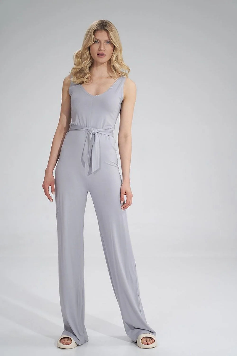 Combinaison femme élasthanne viscose élégante confortable bretelles larges ceinture intégrée jambes larges décontractée