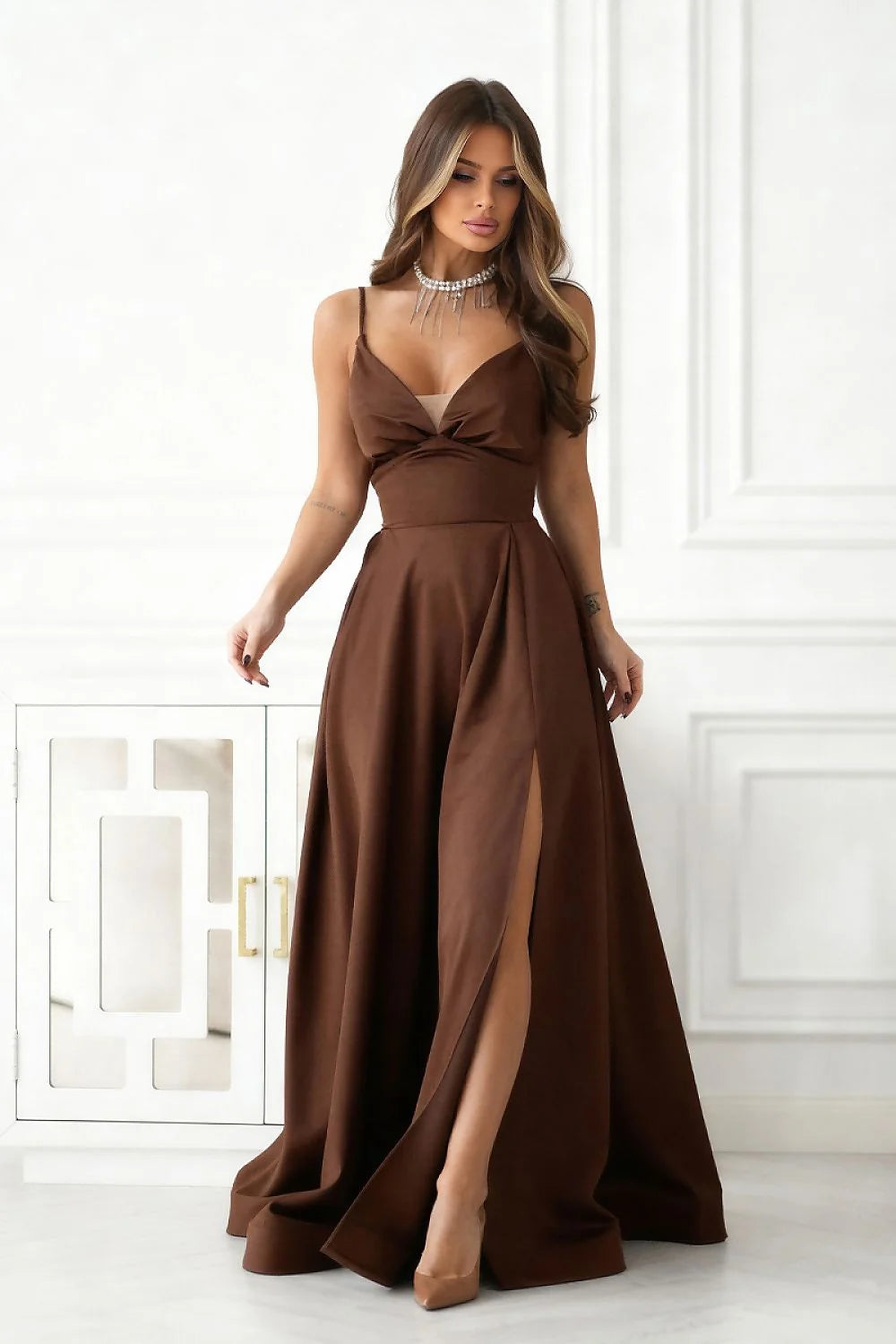 Robe longue Bicotone