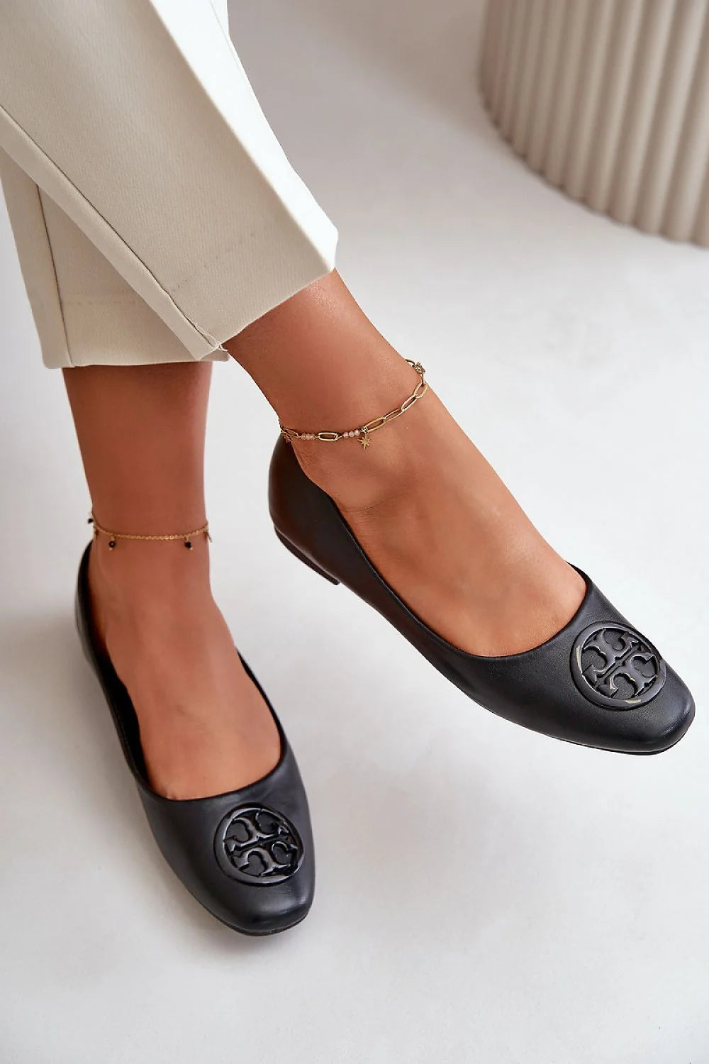 Ballerines élégantes pour femmes cuir éco haut de gamme confortables style intemporel détails raffinés occasion多种