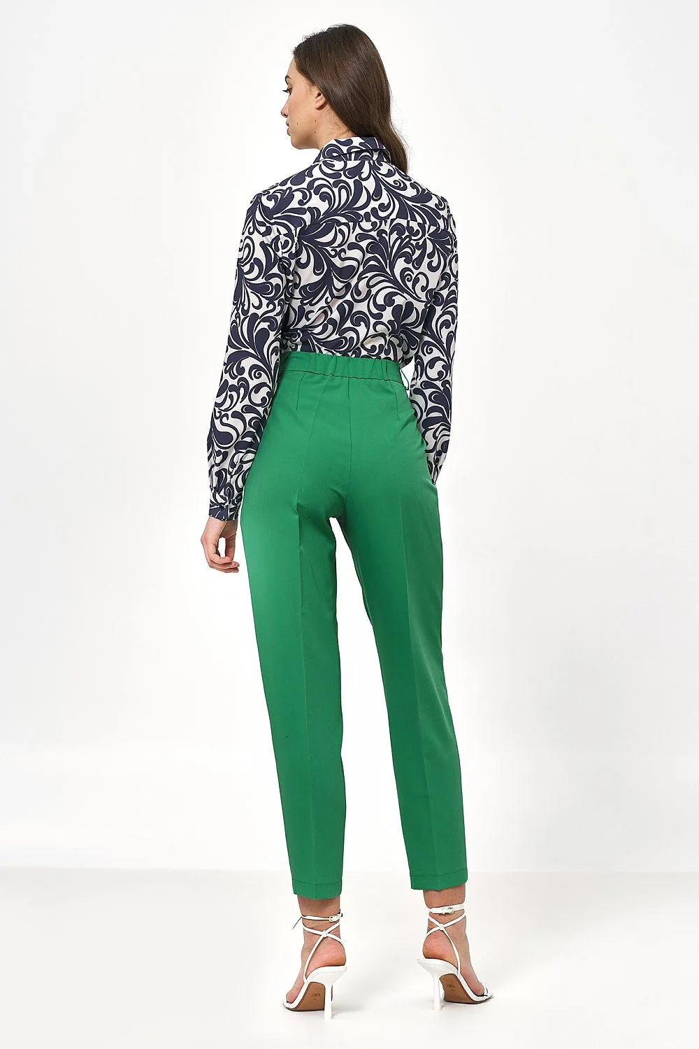 Pantalon femme Nife, ballon taille haute, viscose, poches latérales, style élégant, occasion professionnelle, tenue habillée