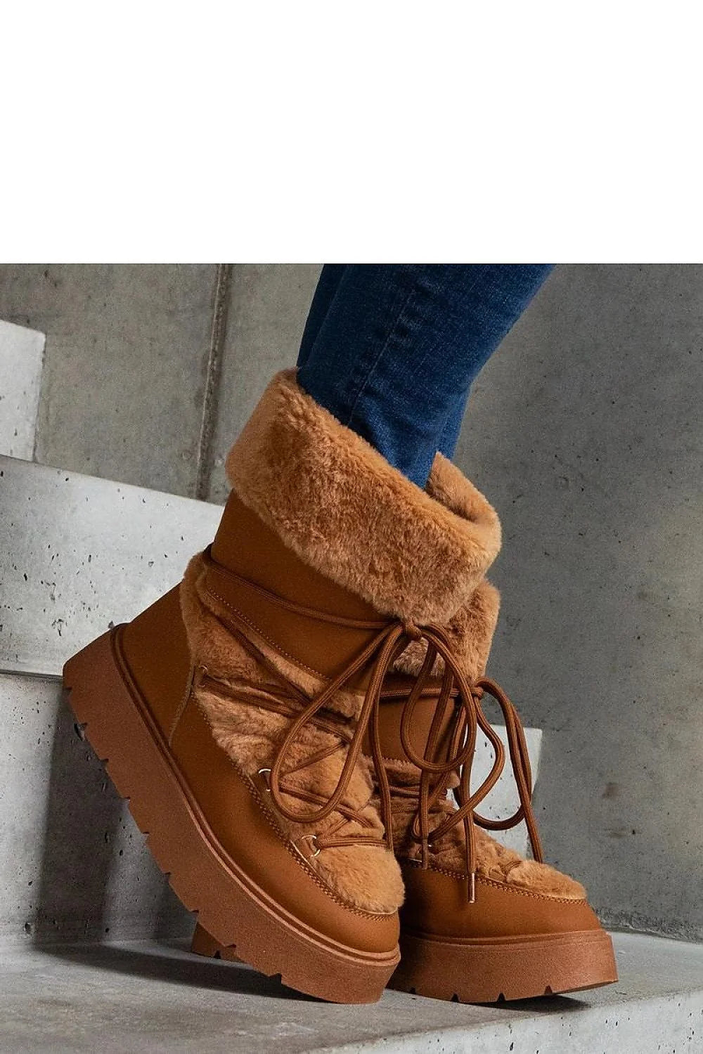 Bottes de neige pour femme style casual coupe mi-haute fourrure synthétique semelle caoutchouc durable marron caramel