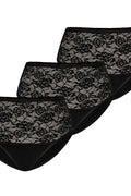 Ensemble de culottes féminines Teyli dentelle florale noire taille haute confort coton élasthanne cadeau lingerie