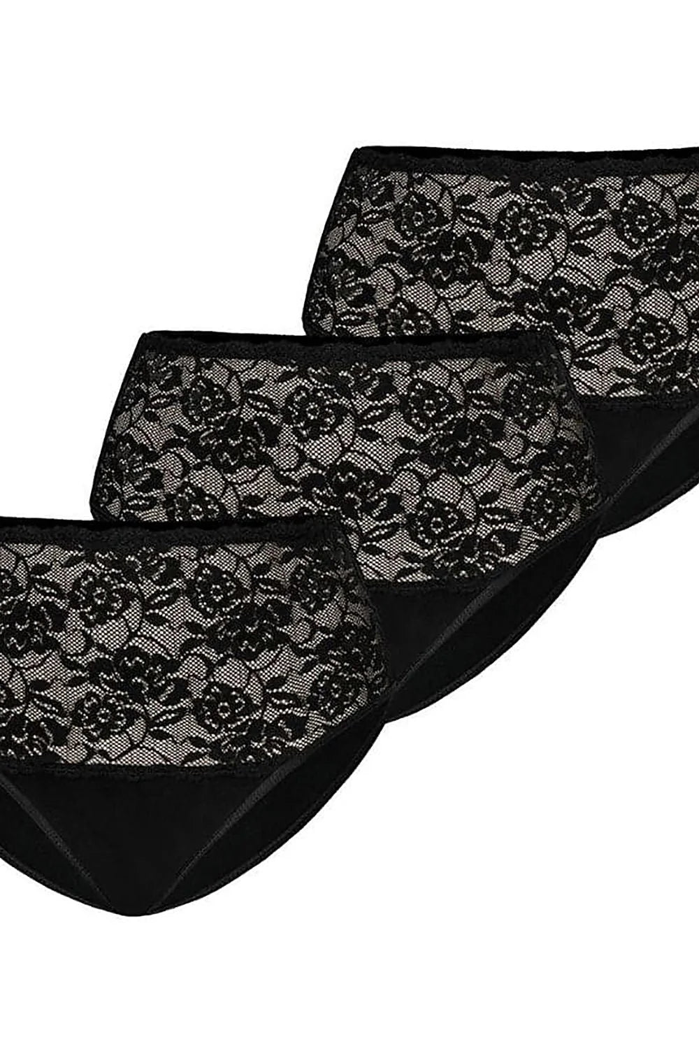 Ensemble de culottes féminines Teyli dentelle florale noire taille haute confort coton élasthanne cadeau lingerie