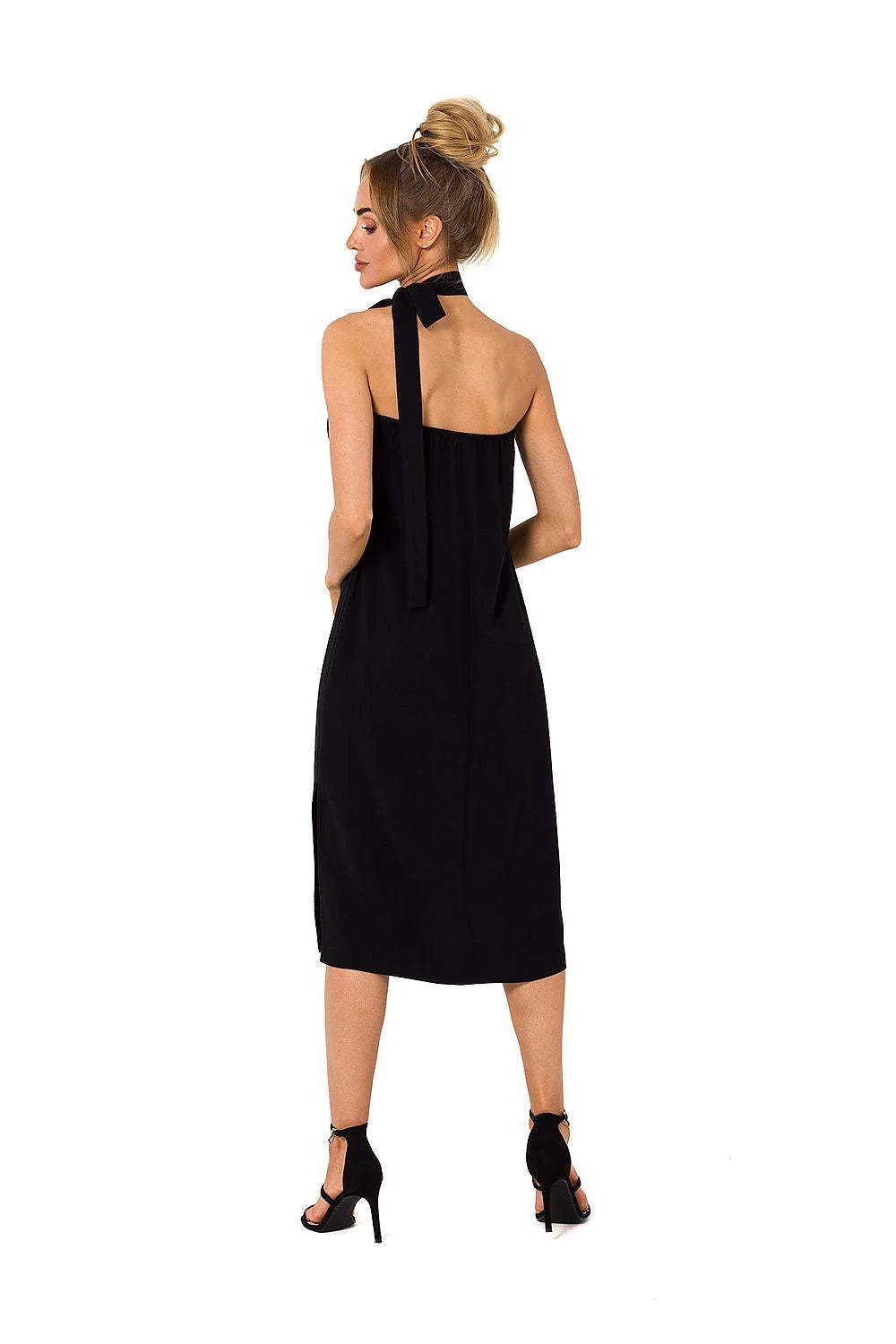 Robe de jour Moe style décontracté minimaliste couleur taupe sans manches élasthanne polyester femmes
